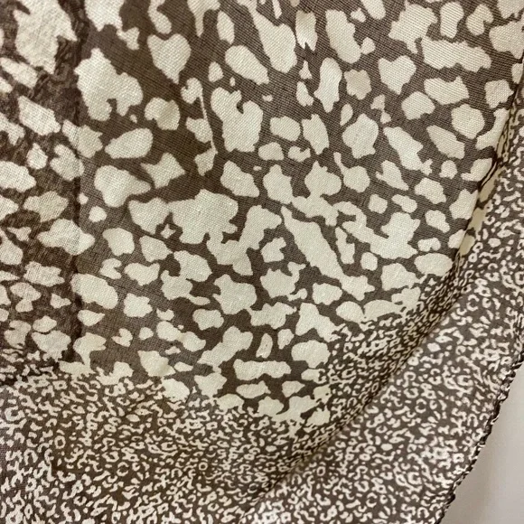 Cream and brown mixed animal print sheer scarf/wrap - Picture 4 of 6